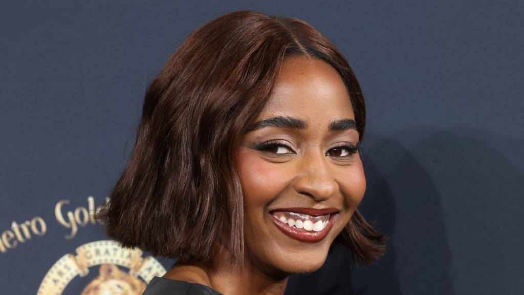 LAS VEGAS, NEVADA - APRIL 02: Ayo Edebiri promotes the upcoming film "After the Hunt" at the Amazon MGM Studios presentation during CinemaCon, the official convention of Cinema United, at The Colosseum at Caesars Palace on April 02, 2025 in Las Vegas, Nevada. Gabe Ginsberg