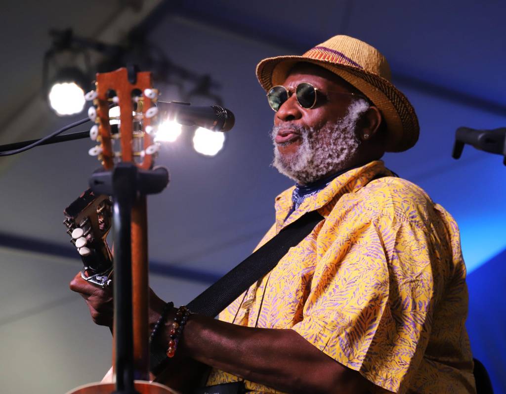 Newport, RI July 28, 2024. Taj Mahal performs at the Newport Folk Festival, on the Harbor stage at Fort Adams Park. @ Veronica Bruno / Alamy