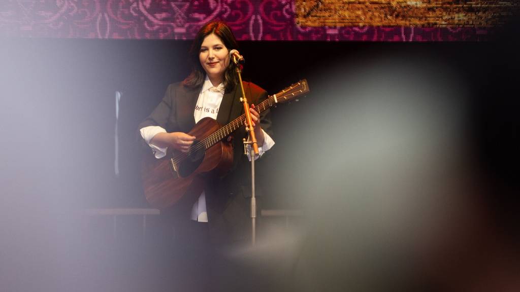 Lucy Dacus performs at Back Cove Music & Arts Festival.
